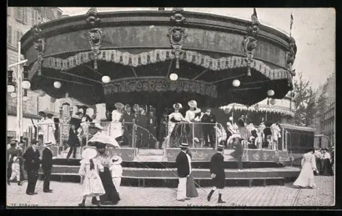 AK Paris, Fete Foraine, Manége des Chats, Karussell mit Leuten, Volksfest