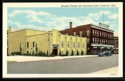 AK Conneaut, OH, Masonic Temple and Cleveland Hotel