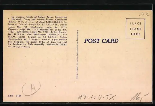 AK Dallas, TX, Masonic Temple