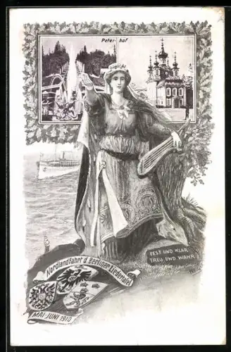AK Nordlandfahrt der Berliner Liedertafel 1910, Peterhof