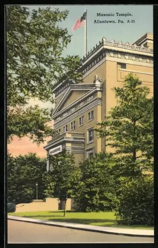 AK Allentown, PA, Masonic Temple, Freimaurer