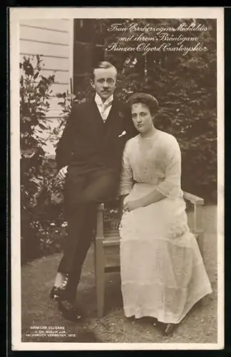 AK Erzherzogin Mechtildis von Österreich mit ihrem Bräutigam Prinzen Olgerd Czartoryski