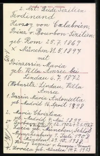 AK Herzog Ferdinand von Calabrien in Uniform mit Säbel