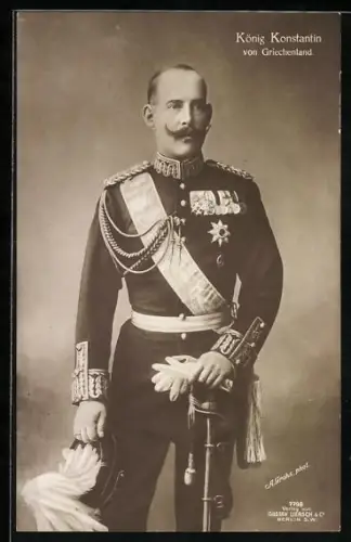 AK König Konstantin von Griechenland in Paradeuniform