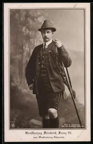 AK Grossherzog Friedrich Franz IV. von Mecklenburg-Schwerin als Jäger