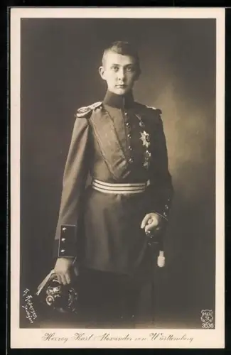 AK Herzog Karl Alexander von Württemberg in Uniform