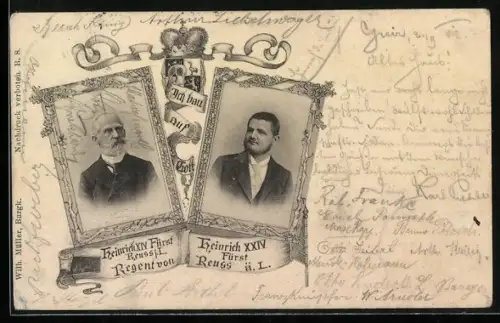 AK Heinrich XIV. Fürst Reuss i. L., Regent von Heinrich XXIV. Fürst Reuss ä. L.