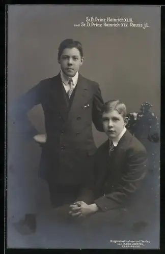AK Prinz Heinrich XLIII und Prinz Heinrich XLV Reuss i. L.