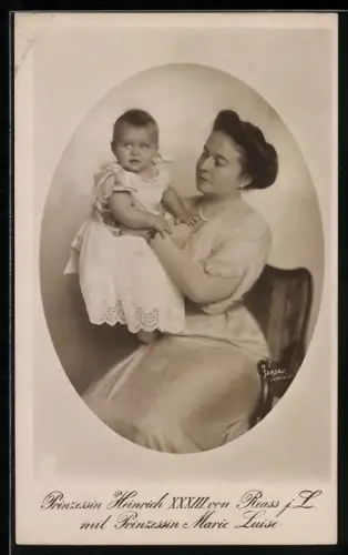 AK Prinzessin Heinrich XXXIII von Reuss j. L. mit Prinzessin Marie Luise