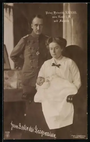 AK Prinz Heinrich XXXIII. Reuss j. L. mit Familie