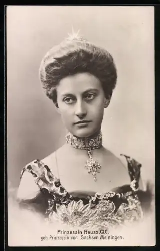 AK Prinzessin Reuss XXX. geb. Prinzessin von Sachsen Meiningen