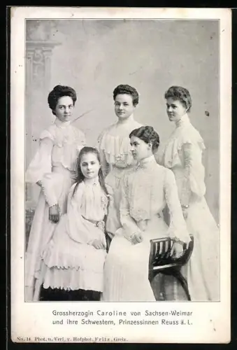 AK Gruppenbild der Prinzessinnen Reuss ä. L.