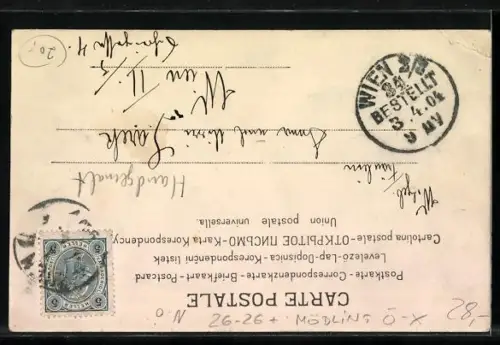 Künstler-AK Handgemalt: Mödling, Bergsteiger auf dem Weg zum Drachenheim Sofienalpe