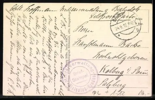 AK Grajewo, Der König von Sachsen mit Soldaten, Östliches Kriegsbild