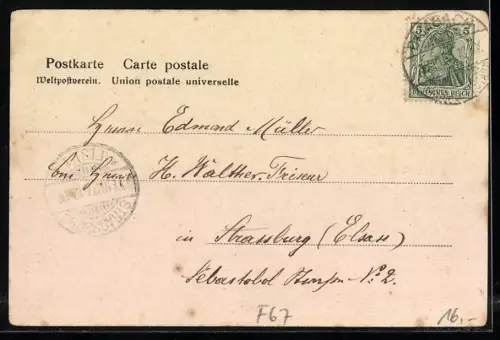 AK Dambach, Restaurant zum Rebstock v. Alphons Müller, Sebastiankapelle, Rathaus