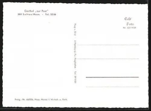 AK Soltau /Hann, Gasthof zur Post vom Flugzeug aus