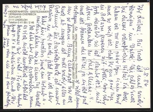 AK Undeloh, Gasthaus von Hermann Overbeck, Zum Loh 5