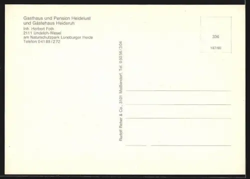 AK Undeloh-Wesel, Gasthaus und Pension Heidelust, Gästehaus Heideruh, Inh. Herbert Foth