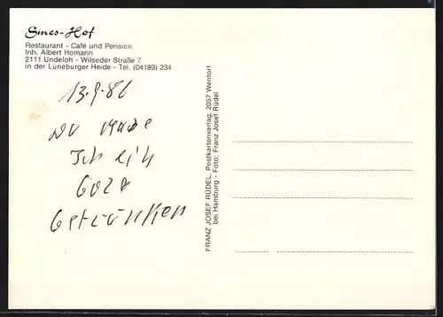 AK Undeloh, Smes-Hof, Restaurant, Café und Pension, Inh. Albert Homann, Wilseder Strasse 7