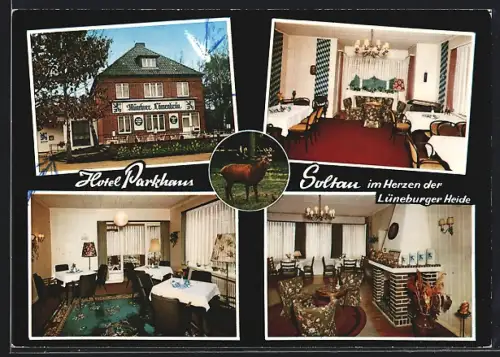 AK Soltau /Lüneburger Heide, Café-Restaurant Hotel Parkhaus, Inh. Al. Franke