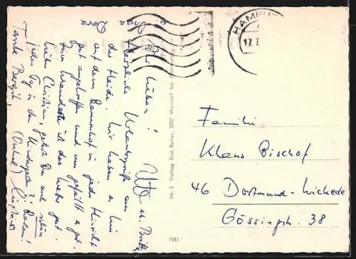 AK Undeloh /Lüneburger Heide, Strassenpartie, Fachwerkhaus, Heide mit Schafen