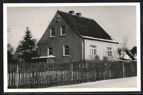 Foto-AK Friedrichsbrunn, Privatpension im Winter