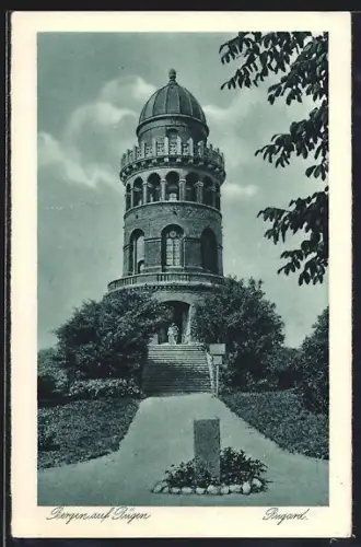 AK Bergen / Rügen, Ernst Moritz Arndt-Turm a. d. Rugard