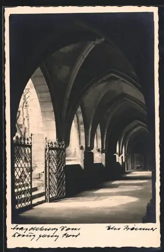 Foto-AK Magdeburg, Kreuzgang im Dom