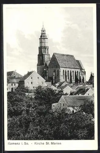 AK Kamenz i. Sa., Kirche St. Marien mit Umgebung