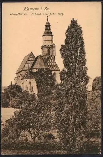 AK Kamenz, Blick zur Hauptkirche