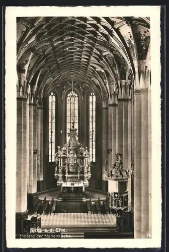 AK Pirna a. d. Elbe, Inneres der Marienkirche