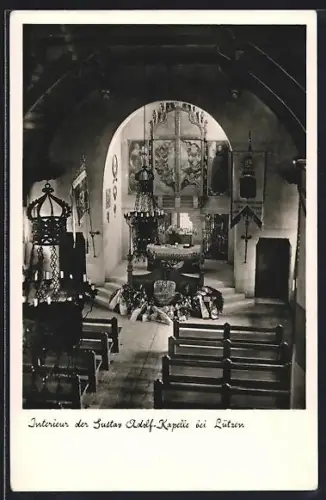 AK Lützen, Interieur der Gustav Adolf-Kapelle