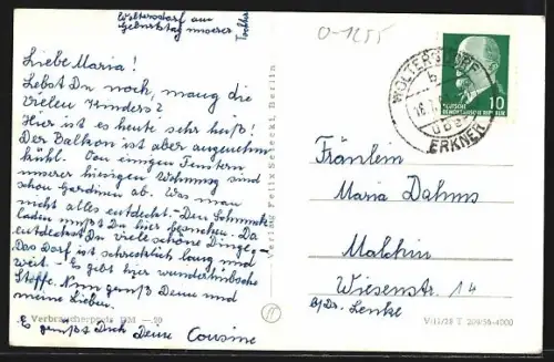 AK Woltersdorf bei Erkner, Oberwasser, Flusspartie