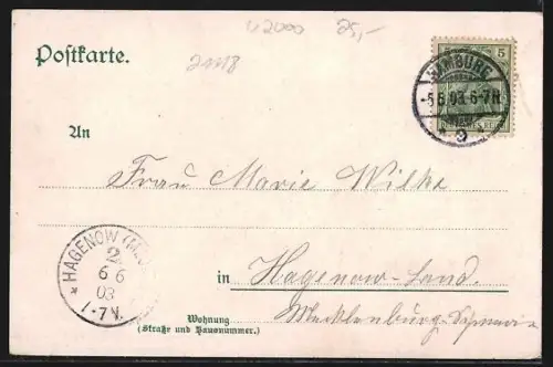 AK Hamburg-Blankenese, Süllberg, Segelboote auf der Elbe