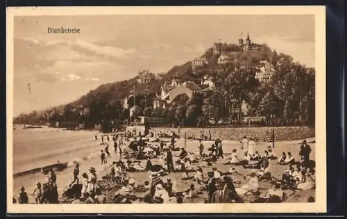 AK Hamburg-Blankenese, Strandpartie mit Badegästen