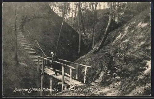 AK Buckow /Märk. Schweiz, Silberkehle mit Teufelsbrücke