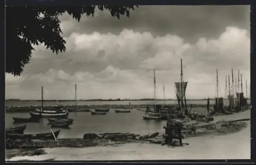 AK Stahlbrode /Grimmen, Partie im Hafen