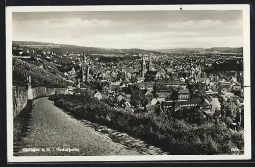 AK Esslingen a. N., Ortsansicht mit Kirche