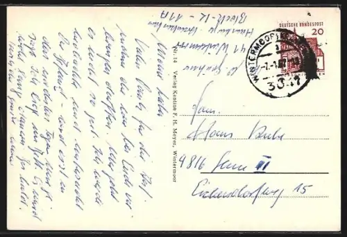 AK Wintermoor /Lüneburger Heide, Strassenpartie am Wald