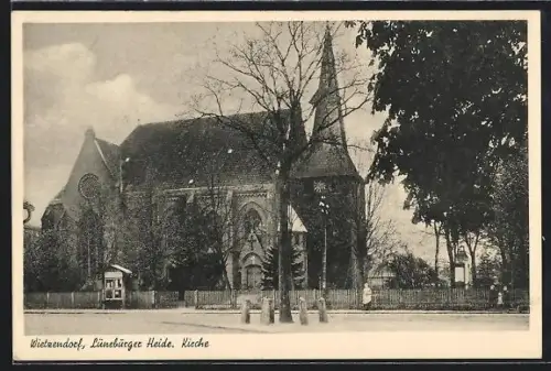 AK Wietzendorf /Lüneburger Heide, Partie an der Kirche