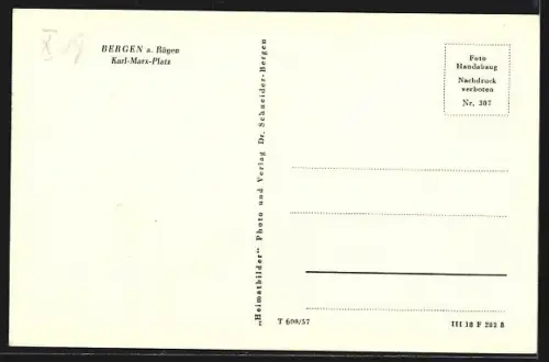 AK Bergen a. Rügen, Karl-Marx-Platz