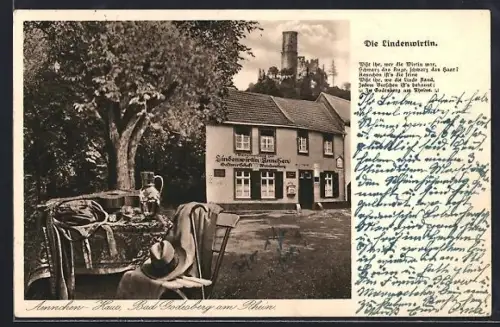 AK Bad Godesberg a. Rhein, Restaurant zur Lindenwirtin Aennchen, Ruine Godesburg