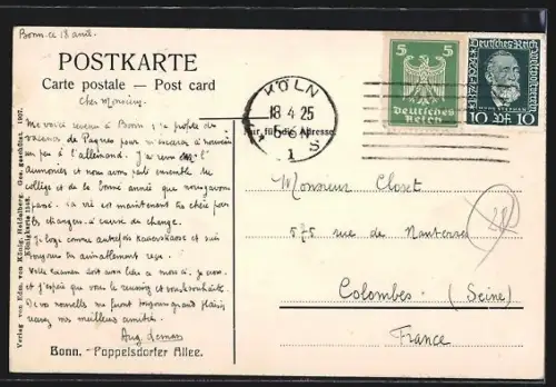 AK Bonn, Poppelsdorfer Allee