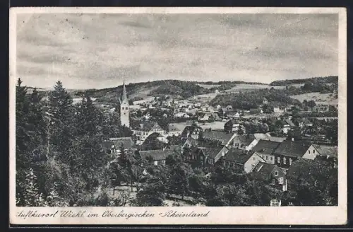 AK Wiehl im Oberbergischen Rheinland, Ortsansicht mit Kirche