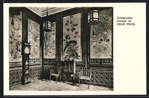 AK Wörlitz, Chinesisches Zimmer im Schloss Wörlitz, Wörlitzer Park