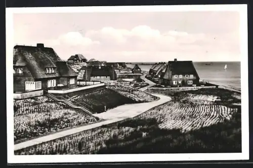 AK List auf Sylt, Wohnhäuser mit Blick zum Meer