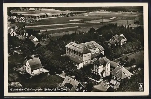 AK Hohegeiss im Harz, Eisenbahn-Erholungsheim aus der Vogelschau