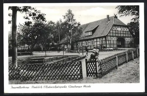 AK Undeloh /Lüneburger Heide, Jugendherberge vom Zaun aus