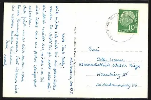 AK Wintermoor /Lüneburger Heide, Partie mit Häusern und Bäumen