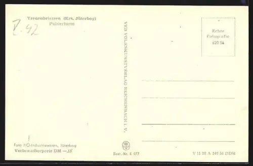AK Treuenbrietzen /Jüterbog, Blick zum Pulverturm